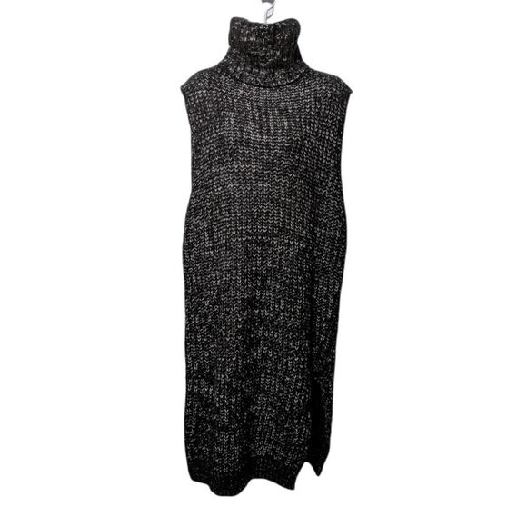 NWT POL December Nights Marled Sleeveless Turtleneck Midi Sweater Dress L - Picture 2 of 8